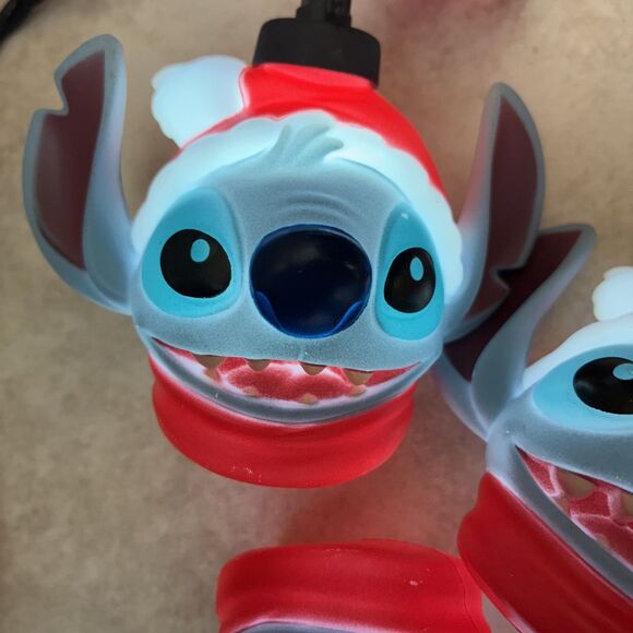 Disney Christmas Santa Stitch Blinking Holiday LED String Lights 8.5ft Long, 8pc - Picture 1 of 8